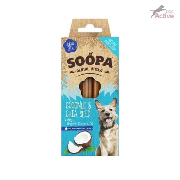 Soopa - Dentálne pamlsky pre psov kokos a chia semienka 100 g
